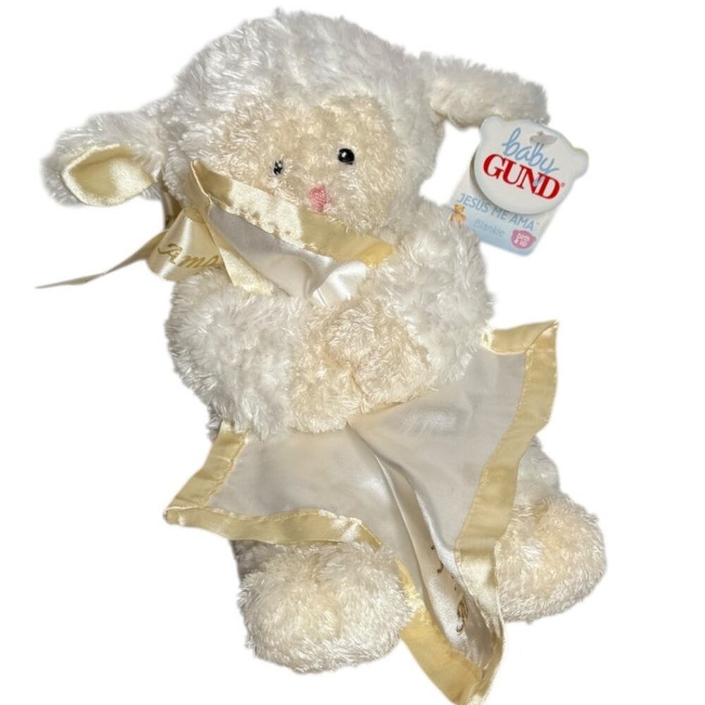 Baby Gund Lamb Lovey Security Blanket Jesus Me Ama Plush NWT Spanish Baby Toy